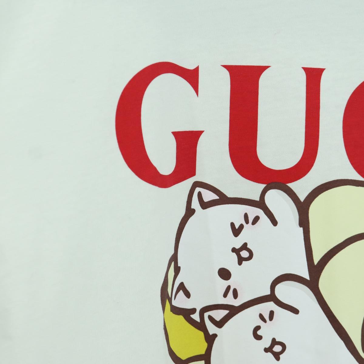 GUCCI Short Sleeved T Shirt Cotton White Auth 172489M