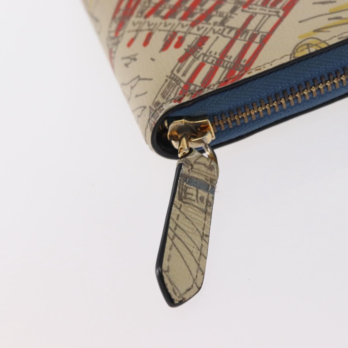 BURBERRY Long Wallet Leather Ivory Gold Auth 172501