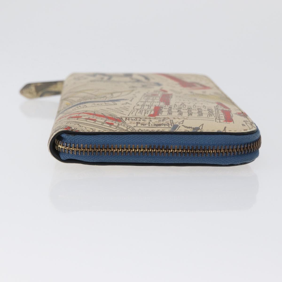 BURBERRY Long Wallet Leather Ivory Gold Auth 172501