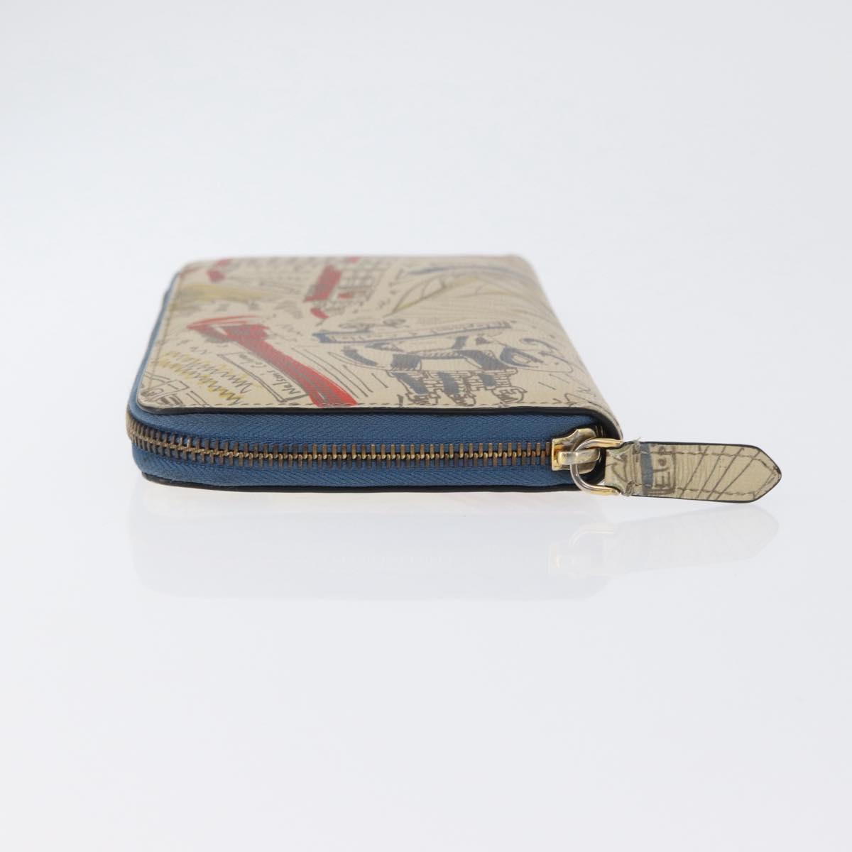 BURBERRY Long Wallet Leather Ivory Gold Auth 172501