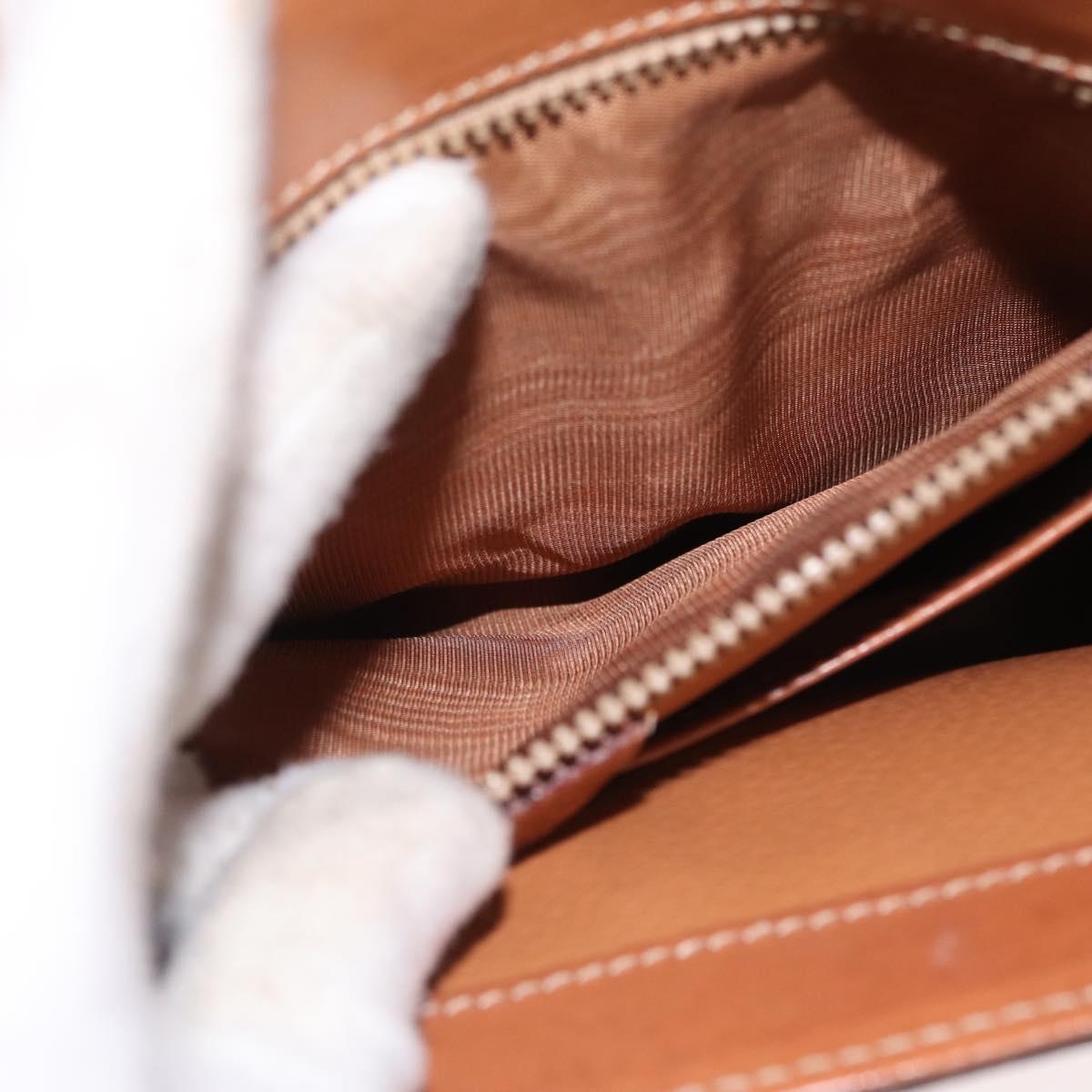 CELINE Macadam Canvas Hand Bag PVC Leather Brown Gold Auth 172507