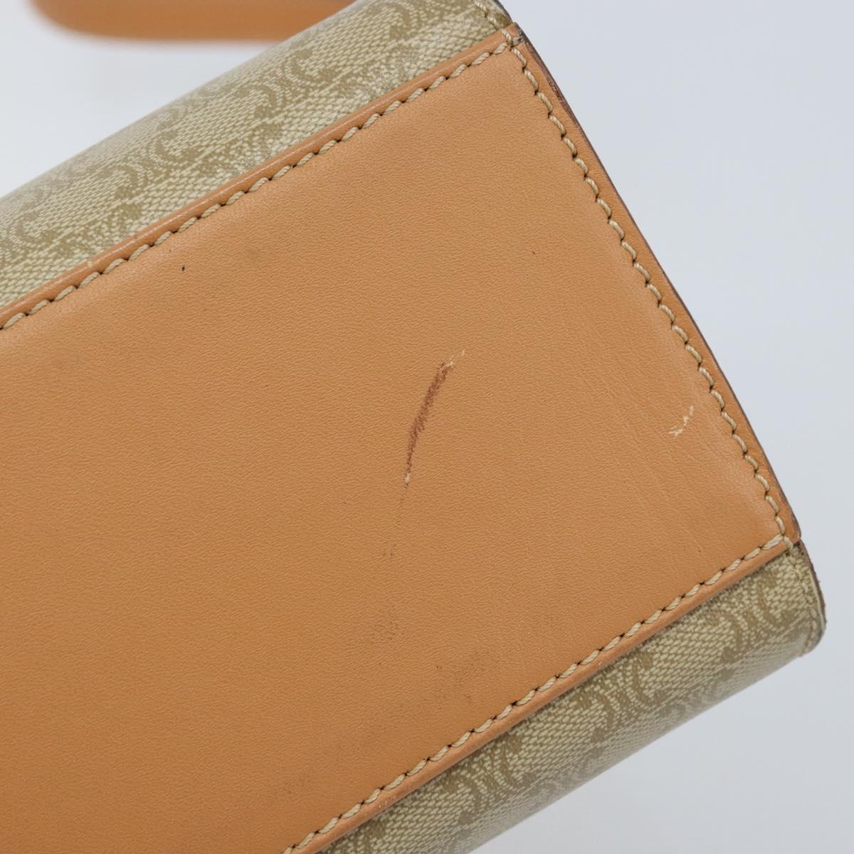 CELINE Macadam Canvas Hand Bag PVC 2way Beige Gold Auth 172510A