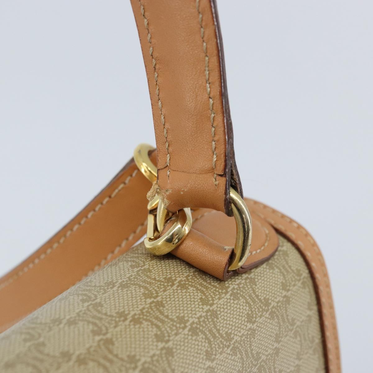 CELINE Macadam Canvas Hand Bag PVC 2way Beige Gold Auth 172510A