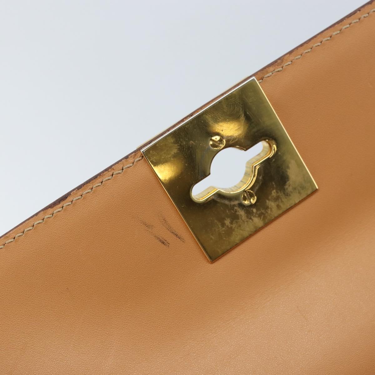 CELINE Macadam Canvas Hand Bag PVC 2way Beige Gold Auth 172510A