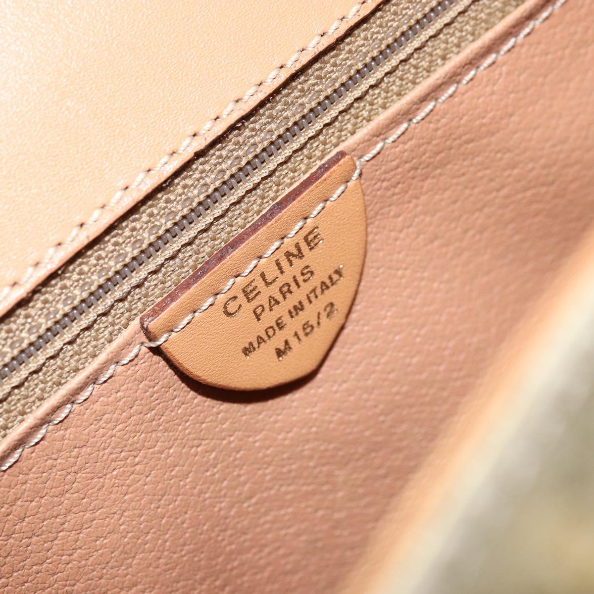 CELINE Macadam Canvas Hand Bag PVC 2way Beige Gold Auth 172510A