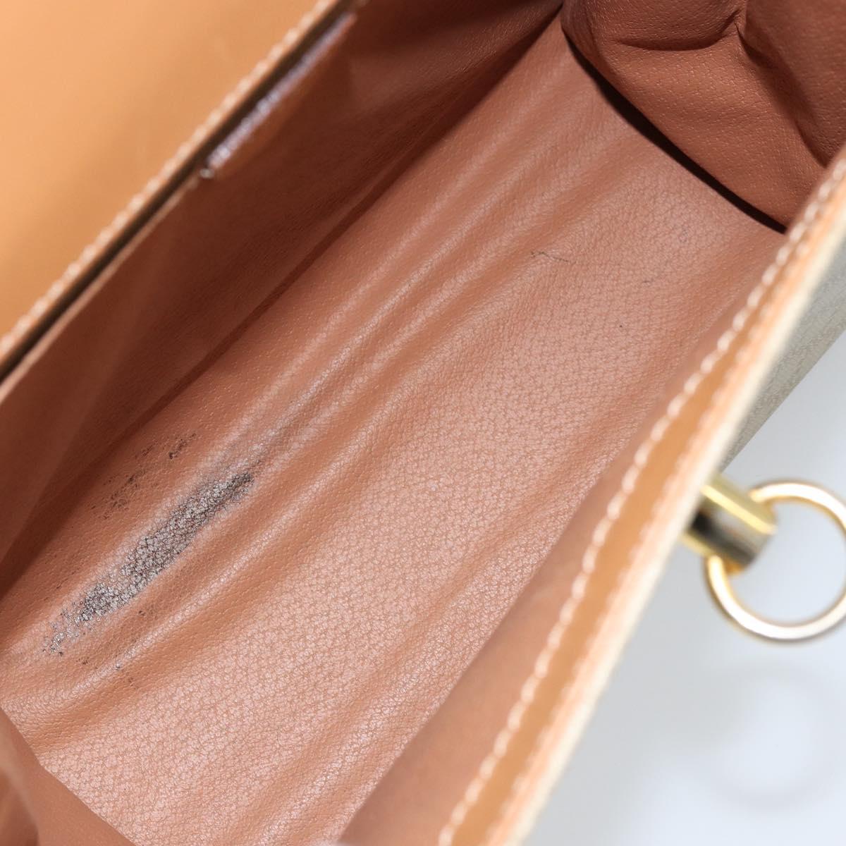 CELINE Macadam Canvas Hand Bag PVC 2way Beige Gold Auth 172510A