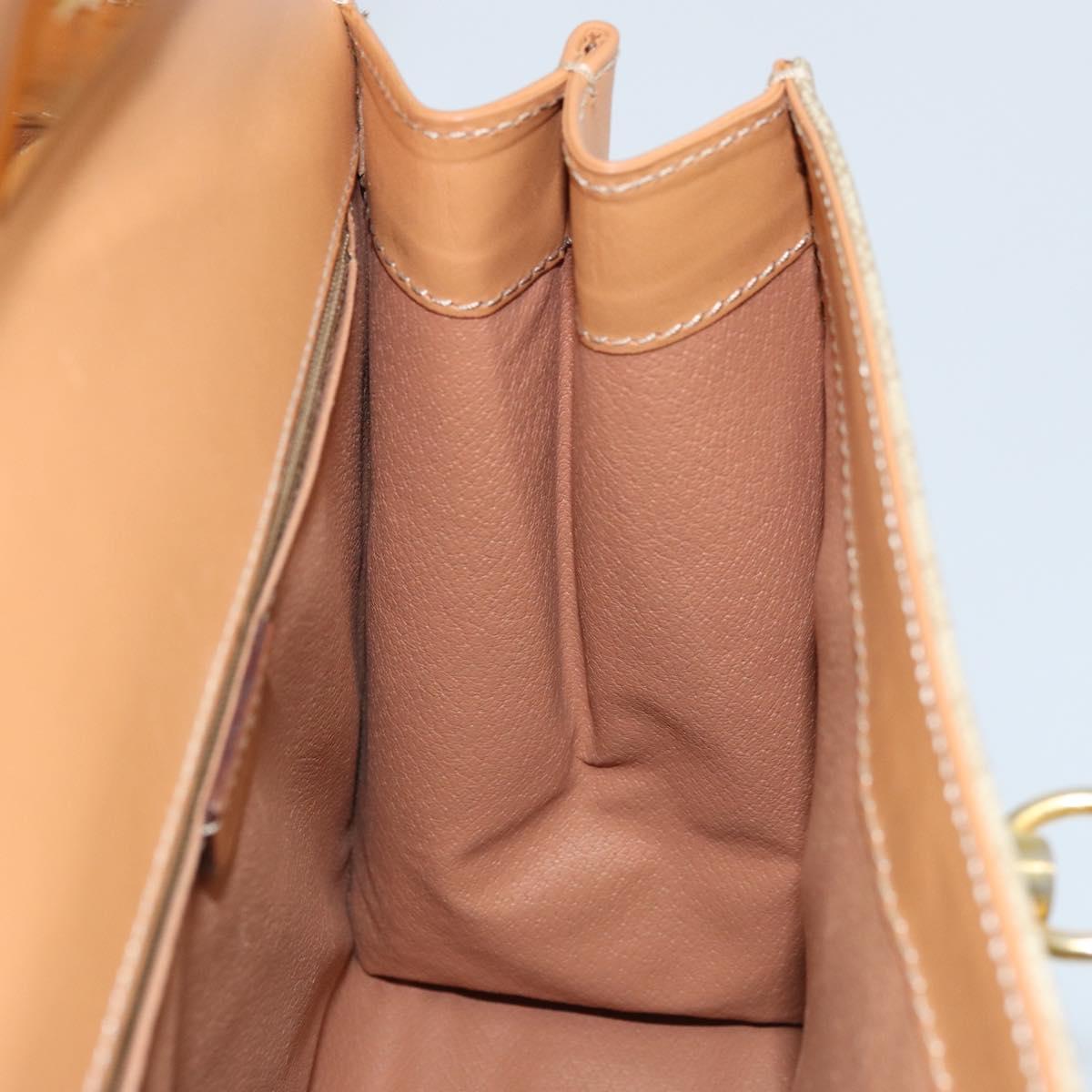 CELINE Macadam Canvas Hand Bag PVC 2way Beige Gold Auth 172510A