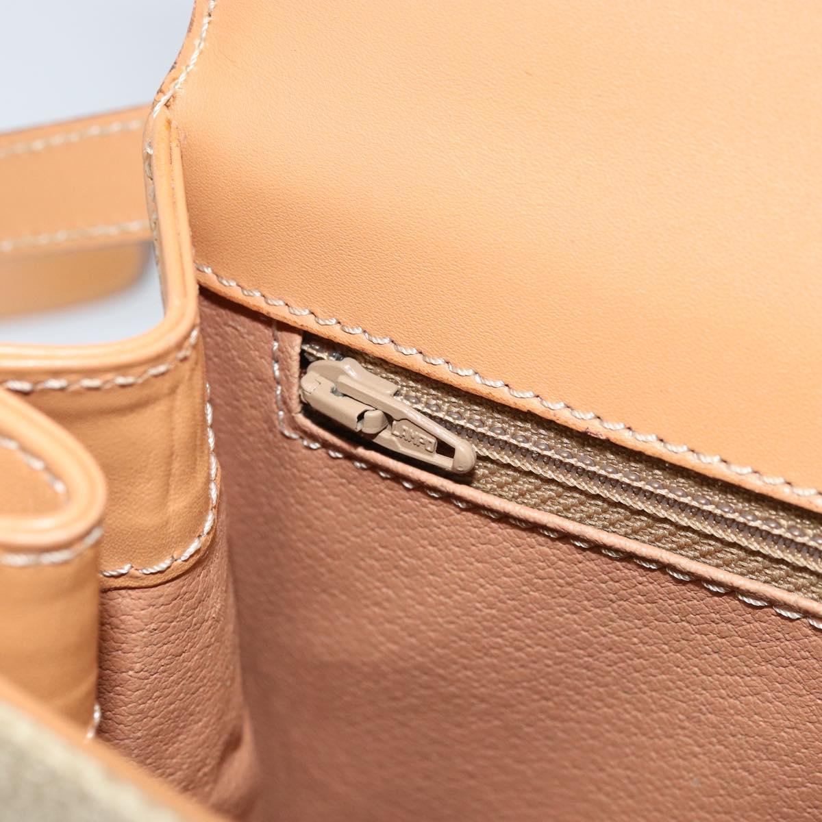 CELINE Macadam Canvas Hand Bag PVC 2way Beige Gold Auth 172510A