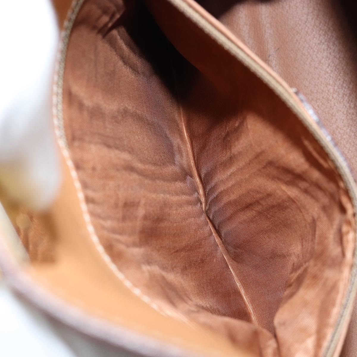 CELINE Macadam Canvas Hand Bag PVC 2way Beige Gold Auth 172510A