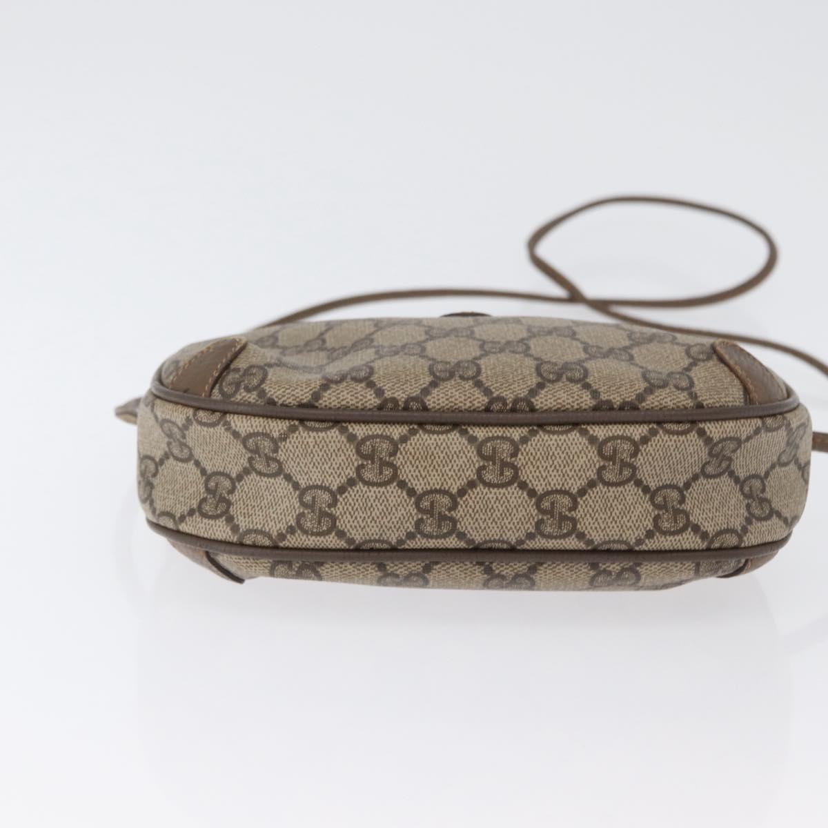 GUCCI GG Supreme Web Sherry Line Bag PVC Beige Gold 89 02 066 Auth 172511