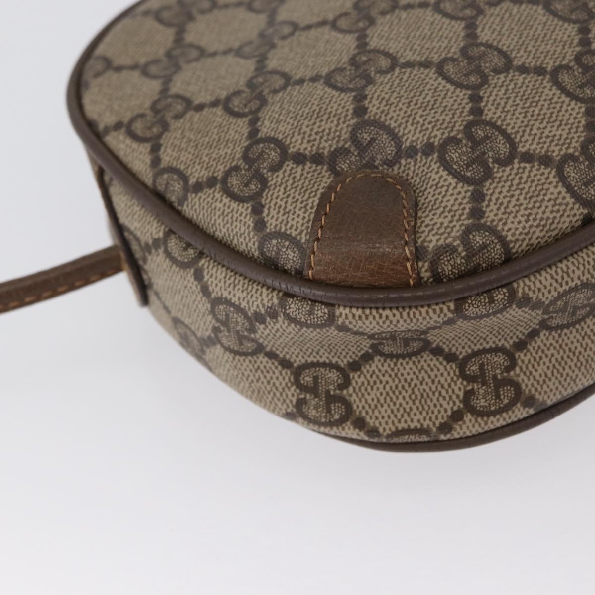 GUCCI GG Supreme Web Sherry Line Bag PVC Beige Gold 89 02 066 Auth 172511