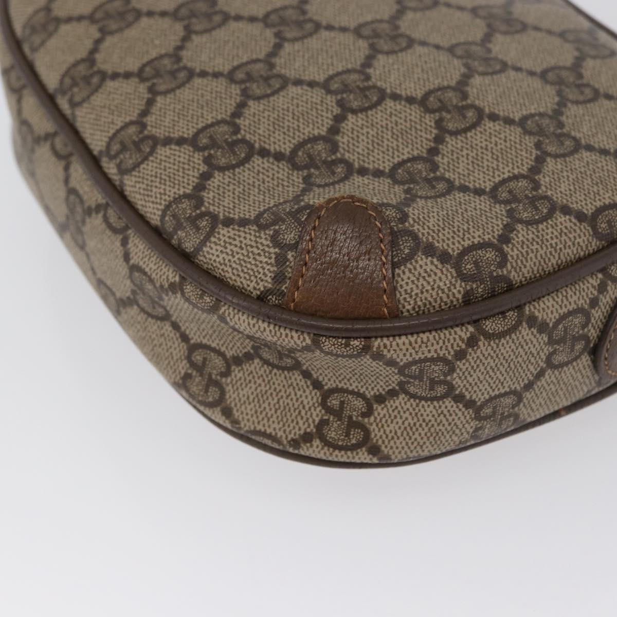 GUCCI GG Supreme Web Sherry Line Bag PVC Beige Gold 89 02 066 Auth 172511