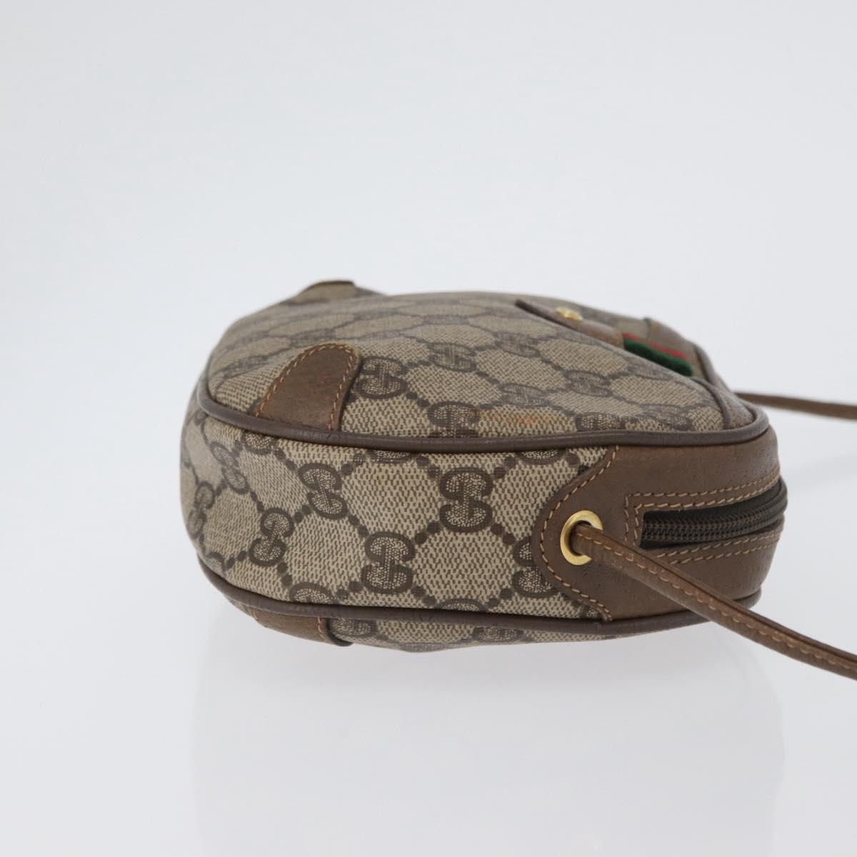 GUCCI GG Supreme Web Sherry Line Bag PVC Beige Gold 89 02 066 Auth 172511