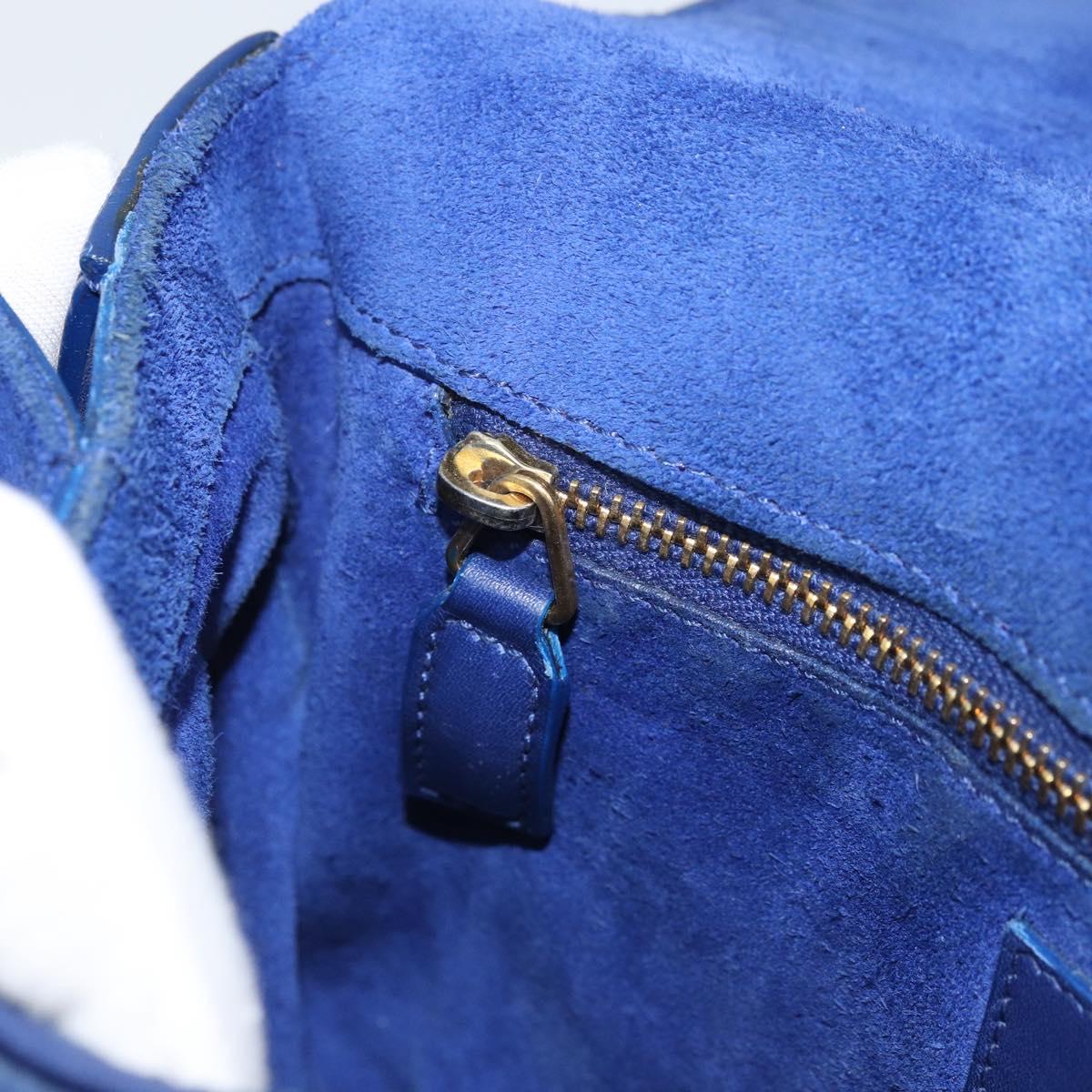 SAINT LAURENT Y Line Shoulder Bag Leather Blue Gold 311214 Auth 172514V