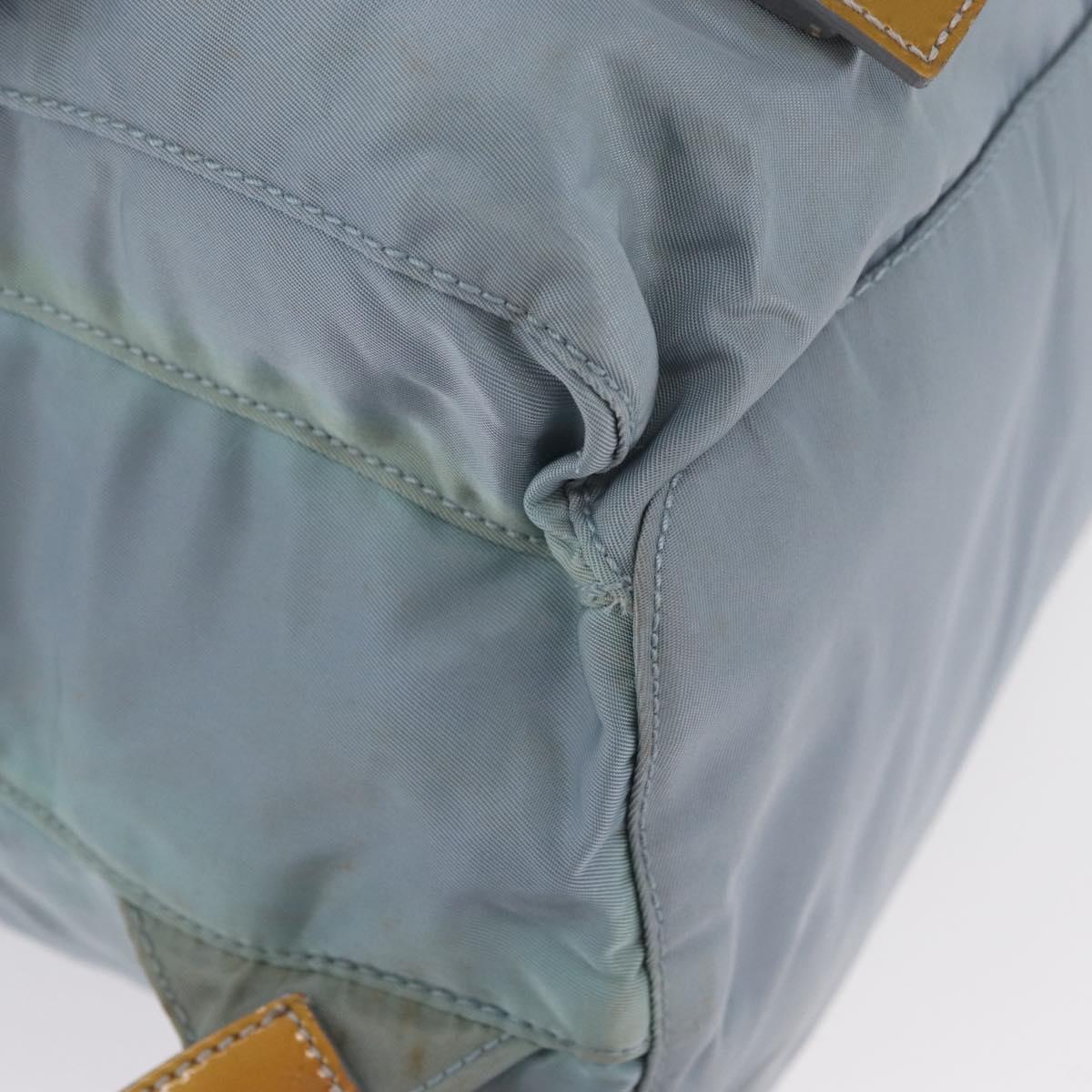 PRADA Backpack Nylon Light Blue Silver Auth 172516