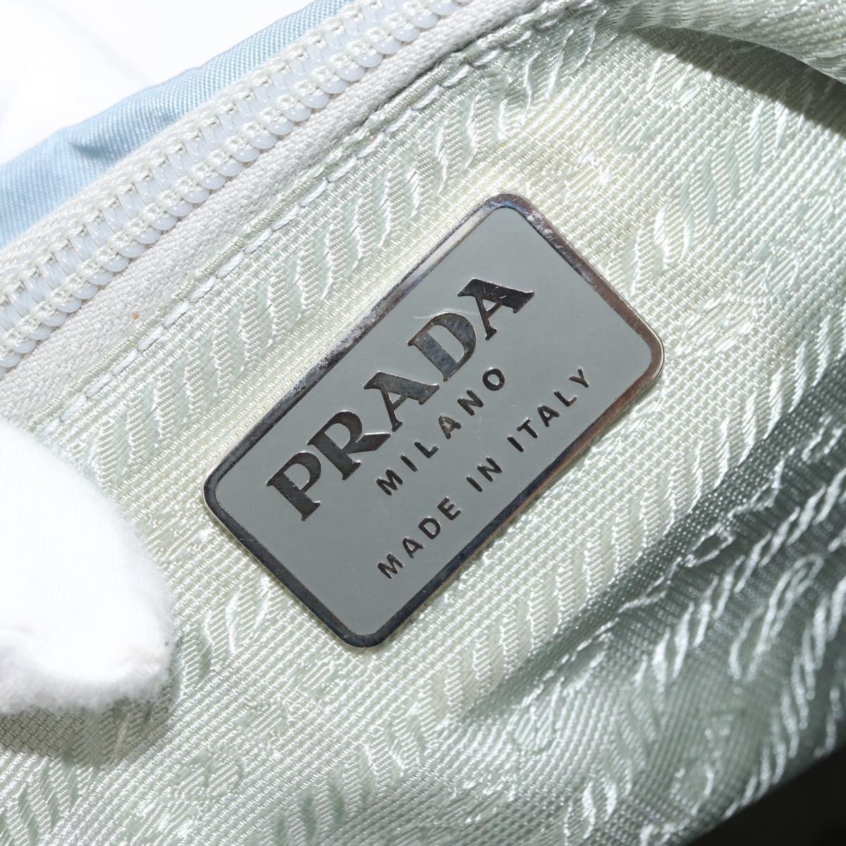 PRADA Backpack Nylon Light Blue Silver Auth 172516
