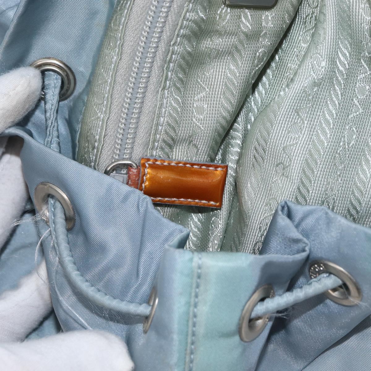 PRADA Backpack Nylon Light Blue Silver Auth 172516