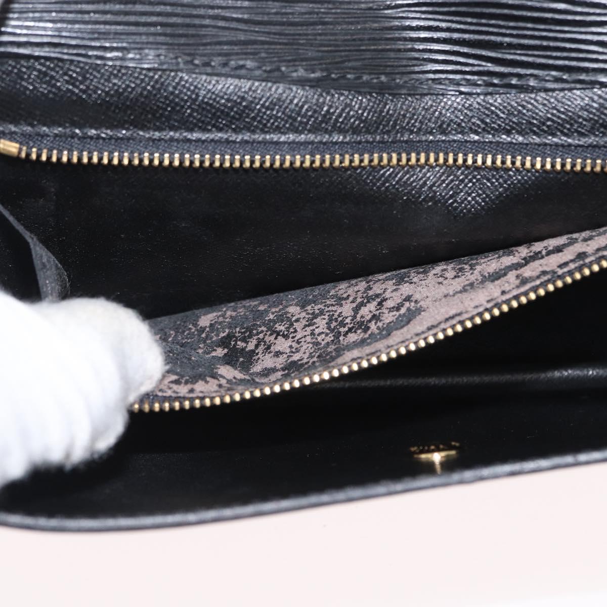 LOUIS VUITTON Epi Montaigne 23 Clutch Bag Black M52662 LV Auth 172524
