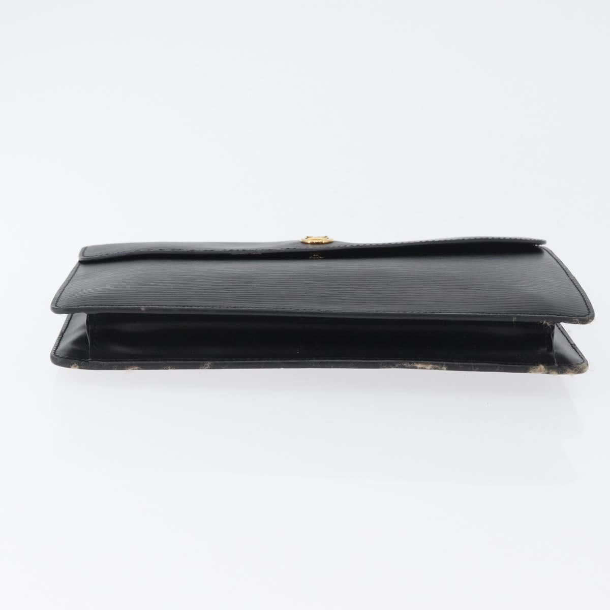 LOUIS VUITTON Epi Montaigne 23 Clutch Bag Black M52662 LV Auth 172524