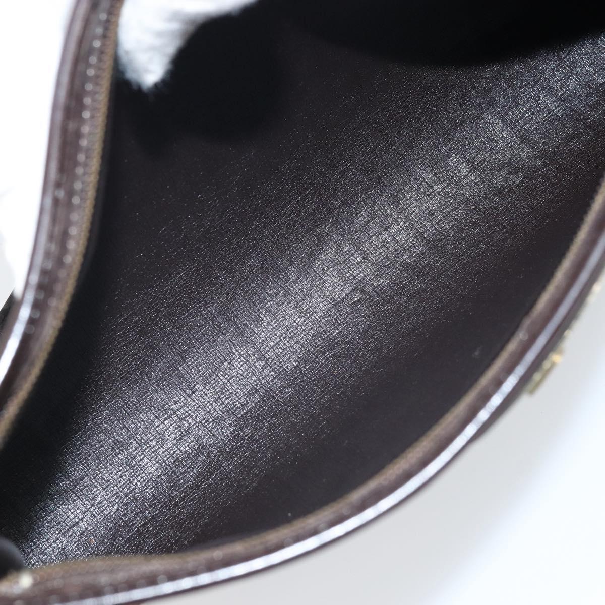 Christian Dior Trotter Canvas Shoulder Bag Beige Gold Auth 172528A