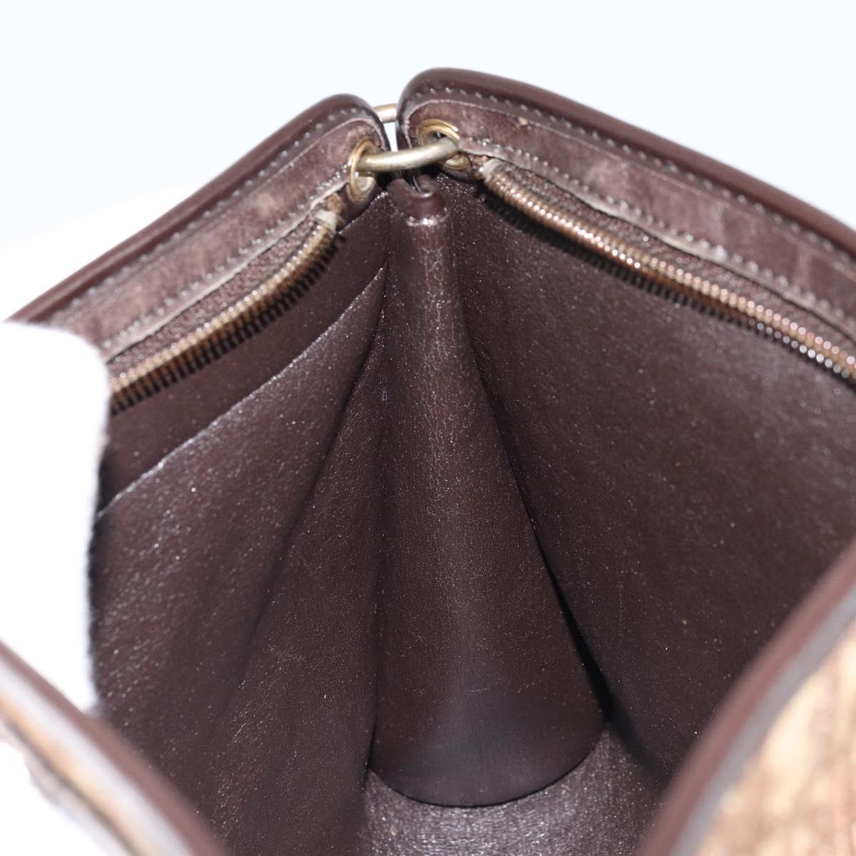 Christian Dior Trotter Canvas Shoulder Bag Beige Gold Auth 172528A