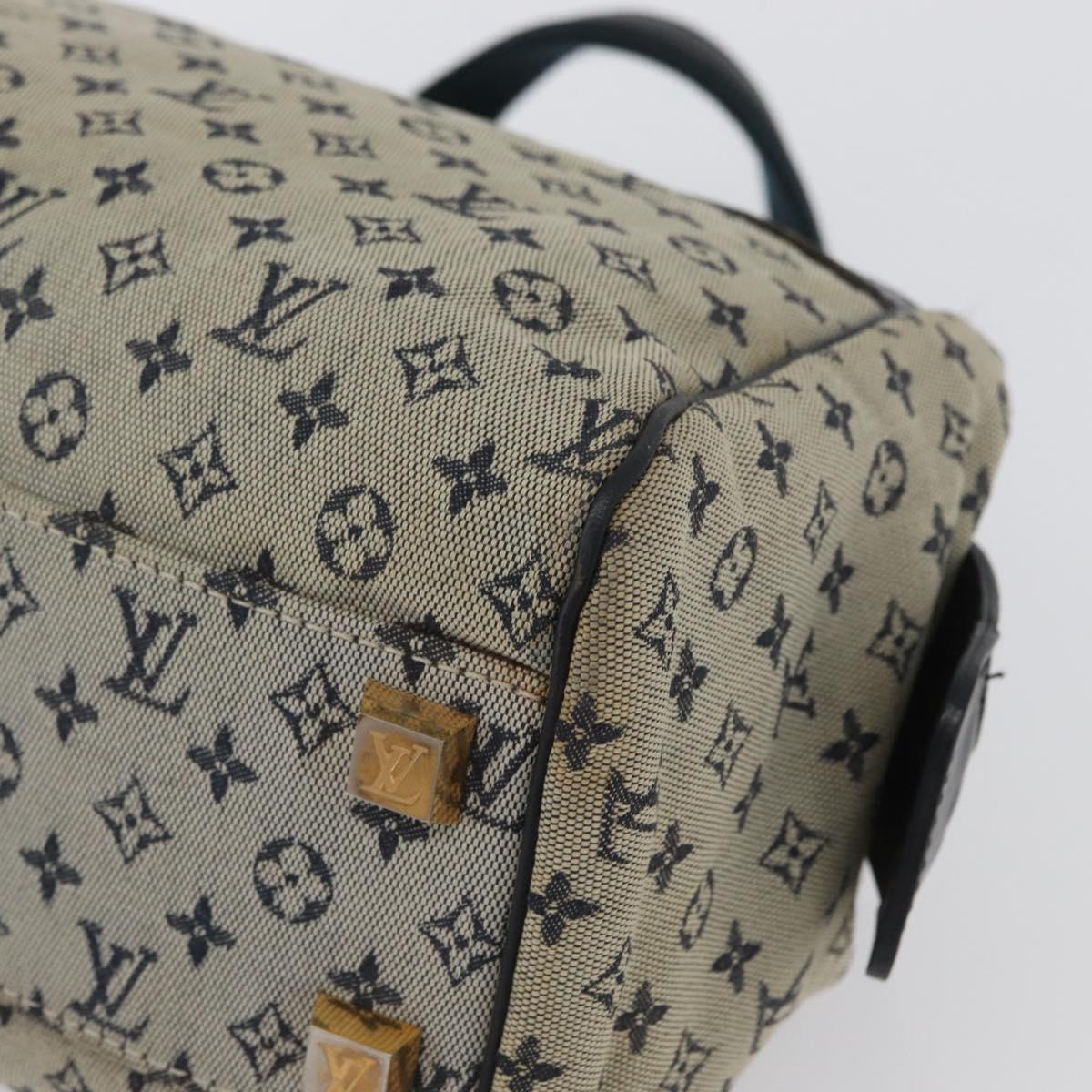 LOUIS VUITTON Monogram Mini Josephine PM Hand Bag Blue M92049 LV Auth 172532