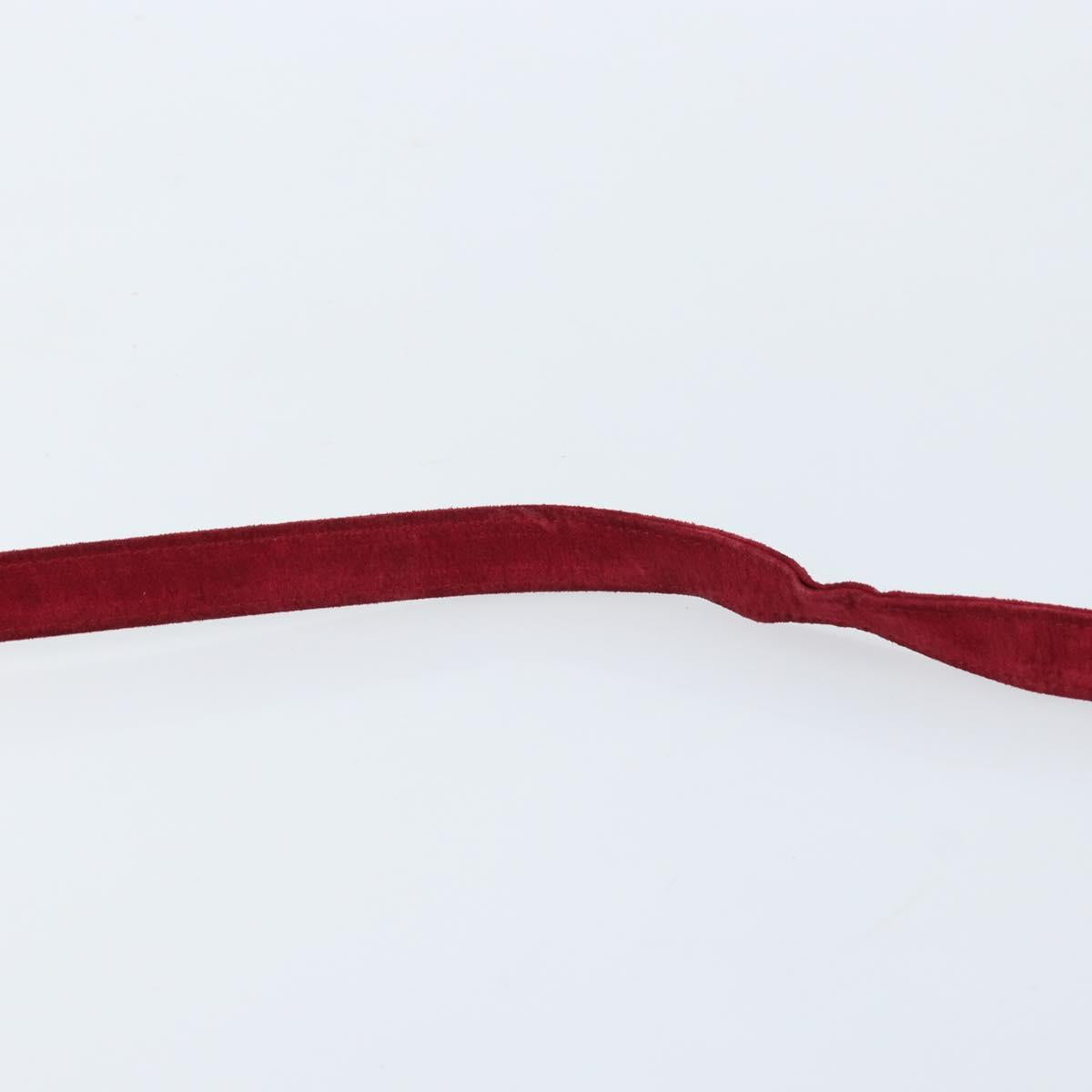 SAINT LAURENT Shoulder Bag Suede Bordeaux Gold Auth 172534