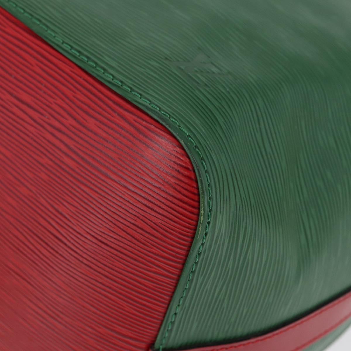 LOUIS VUITTON Epi Petit Noe Shoulder Bag Bicolor Green Red LV Auth 172535A
