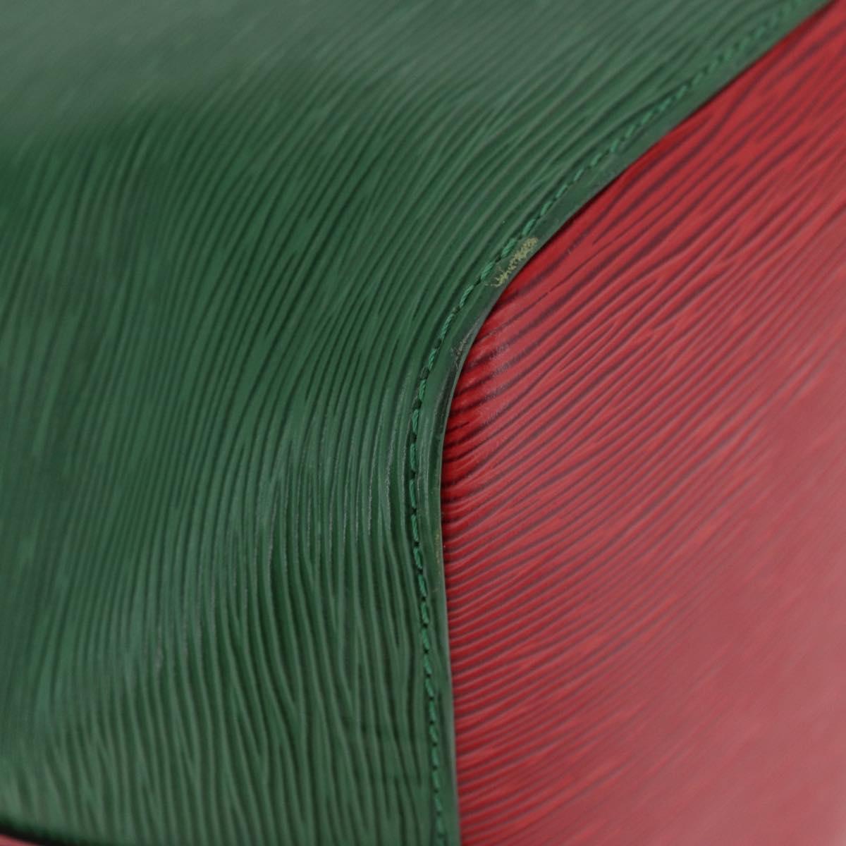 LOUIS VUITTON Epi Petit Noe Shoulder Bag Bicolor Green Red LV Auth 172535A