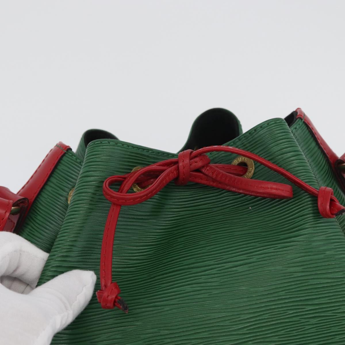 LOUIS VUITTON Epi Petit Noe Shoulder Bag Bicolor Green Red LV Auth 172535A