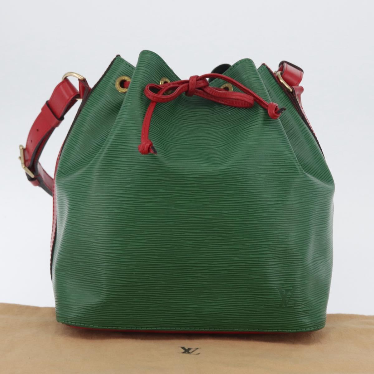 LOUIS VUITTON Epi Petit Noe Shoulder Bag Bicolor Green Red LV Auth 172535A