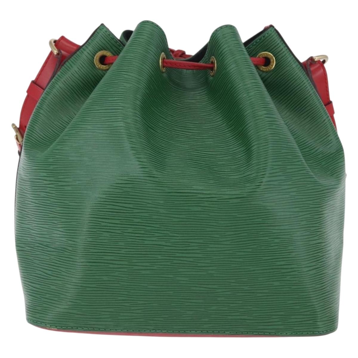 LOUIS VUITTON Epi Petit Noe Shoulder Bag Bicolor Green Red LV Auth 172535A