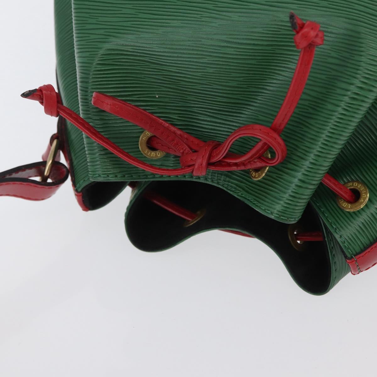 LOUIS VUITTON Epi Petit Noe Shoulder Bag Bicolor Green Red LV Auth 172535A