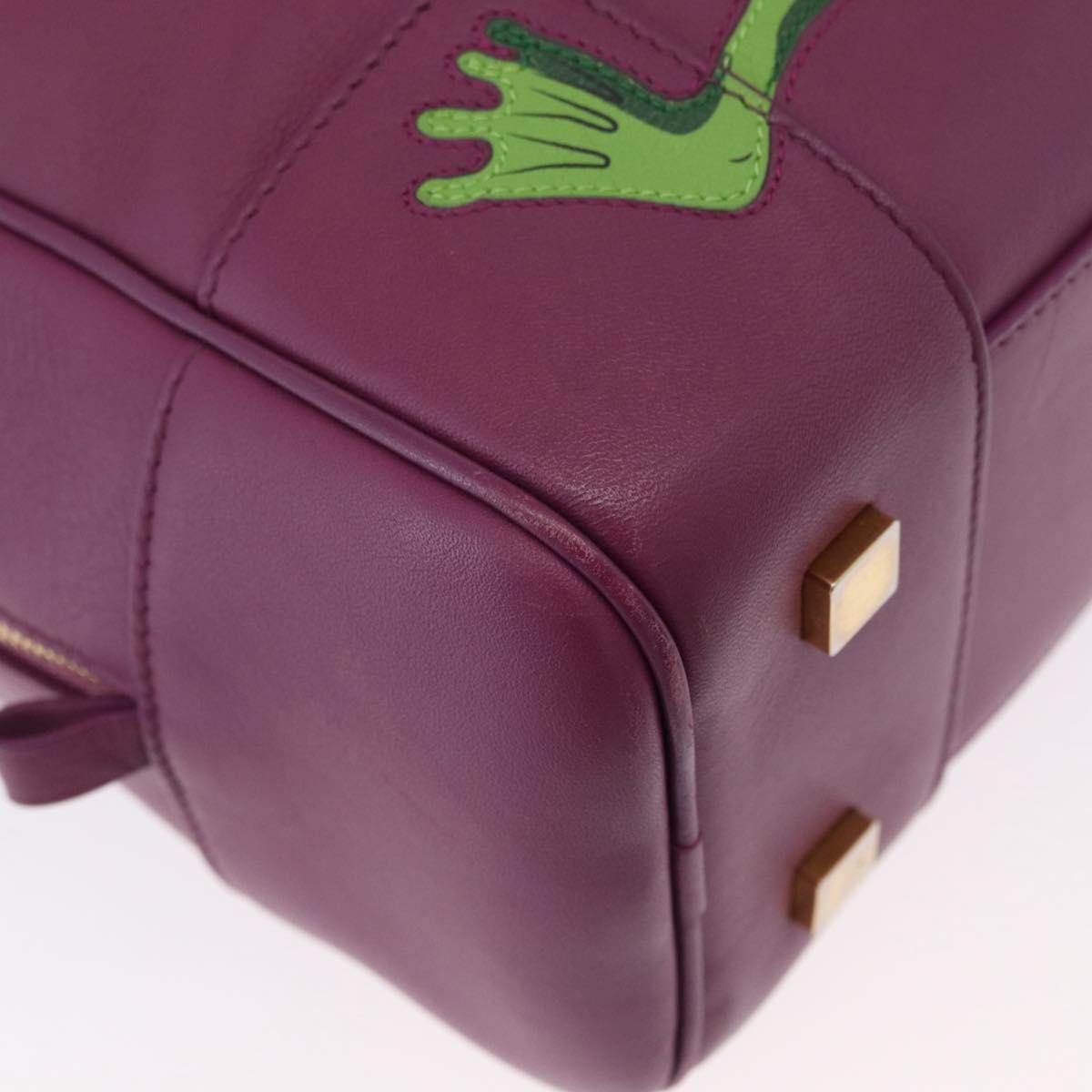 LOEWE Anagram Studio Ghibli Americana 28 Bag Leather 2way Purple Auth 172539SM