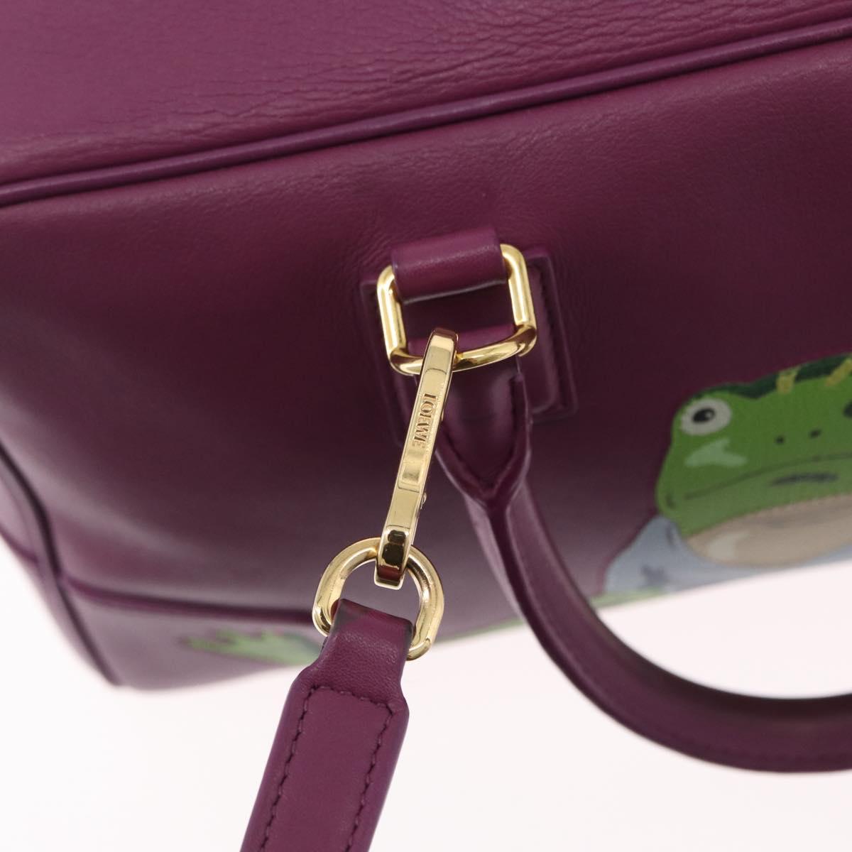 LOEWE Anagram Studio Ghibli Americana 28 Bag Leather 2way Purple Auth 172539SM