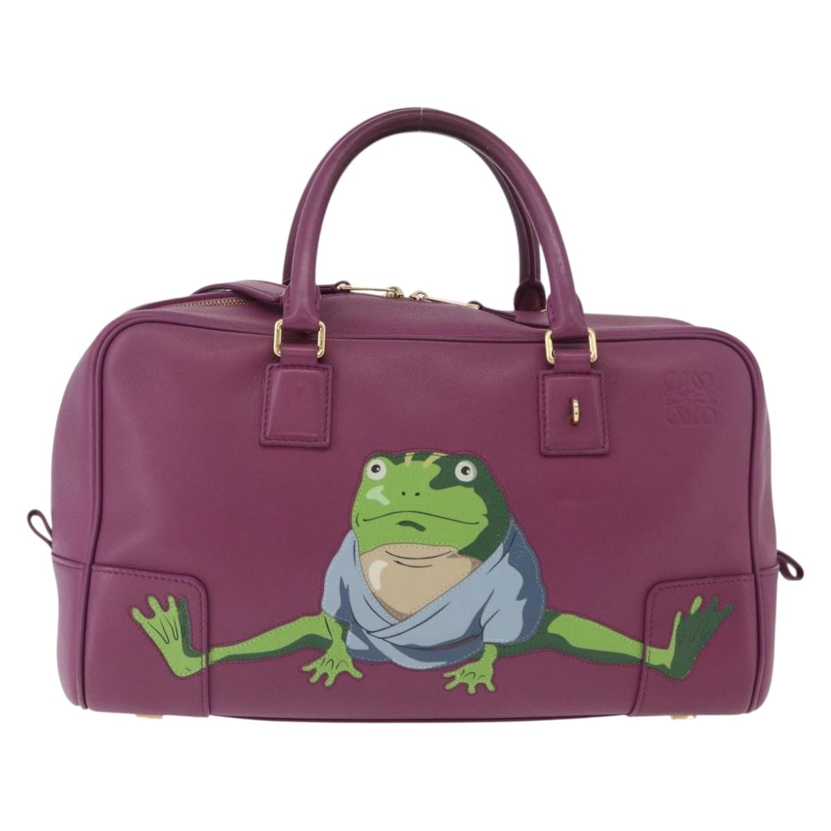 LOEWE Anagram Studio Ghibli Americana 28 Bag Leather 2way Purple Auth 172539SM