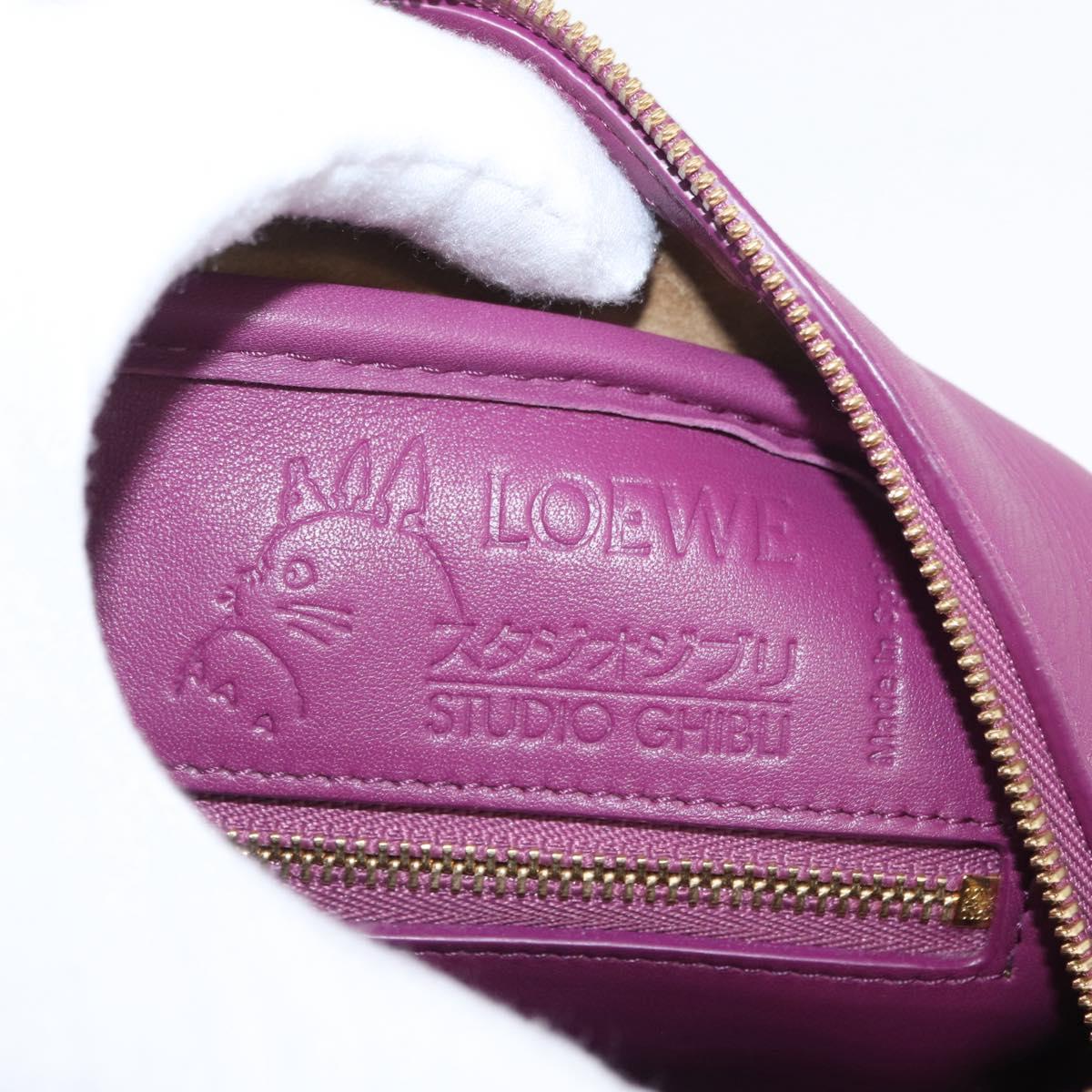 LOEWE Anagram Studio Ghibli Americana 28 Bag Leather 2way Purple Auth 172539SM