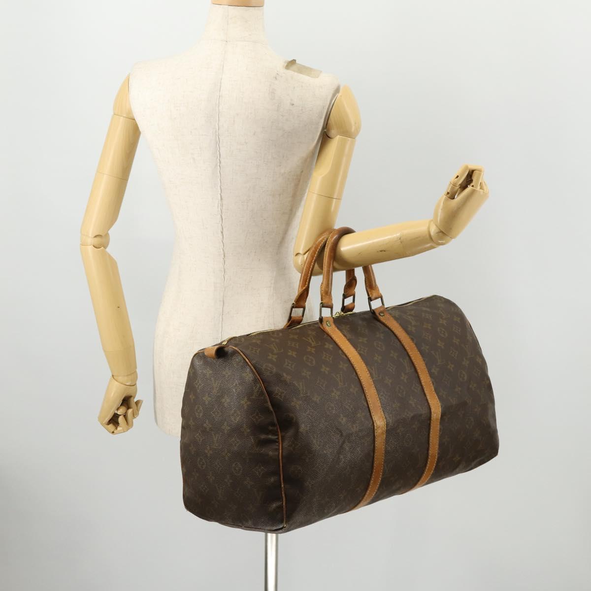 LOUIS VUITTON Monogram Keepall 50 Boston Bag M41426 LV Auth 172549