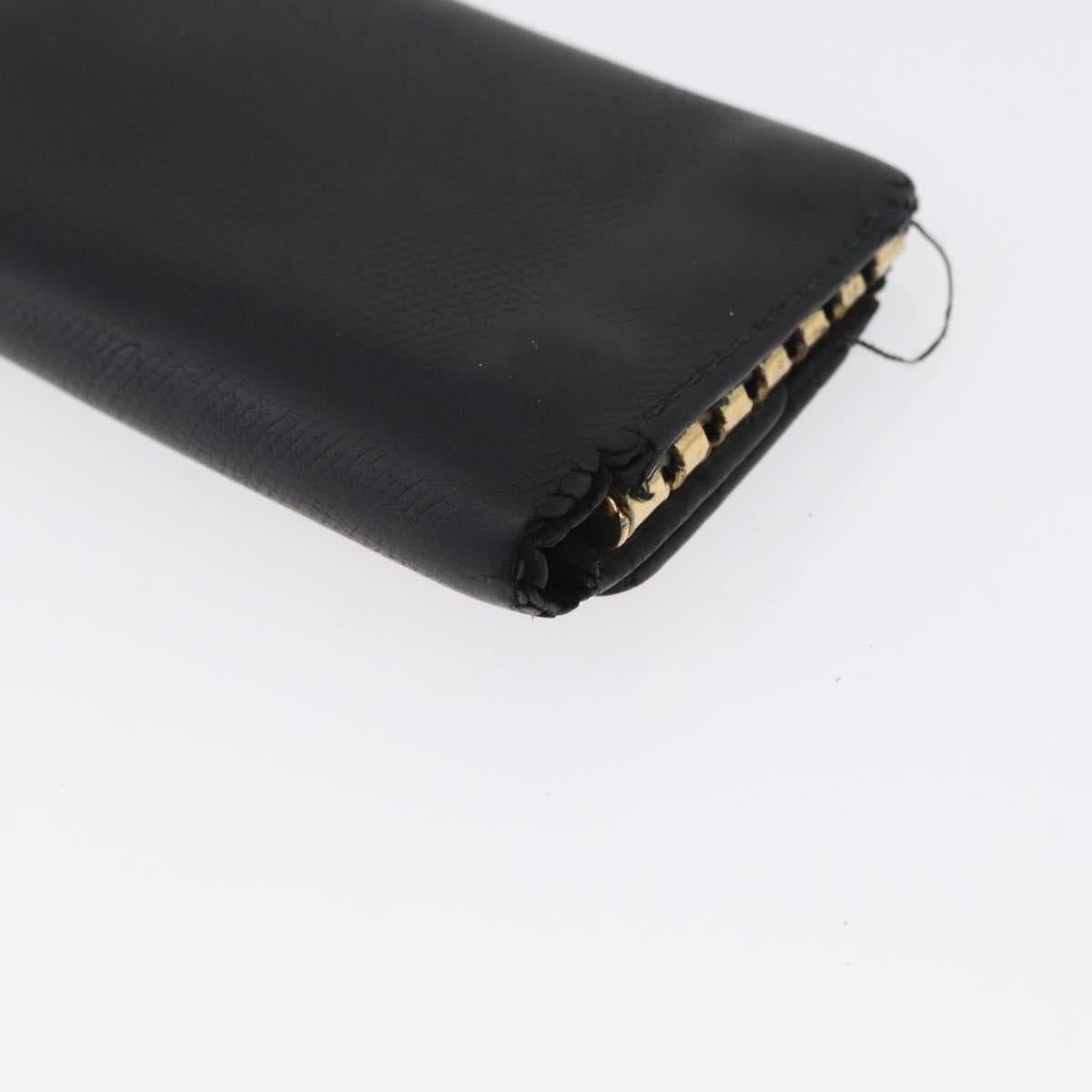 CHANEL Key Case Leather Black CC Auth 172555