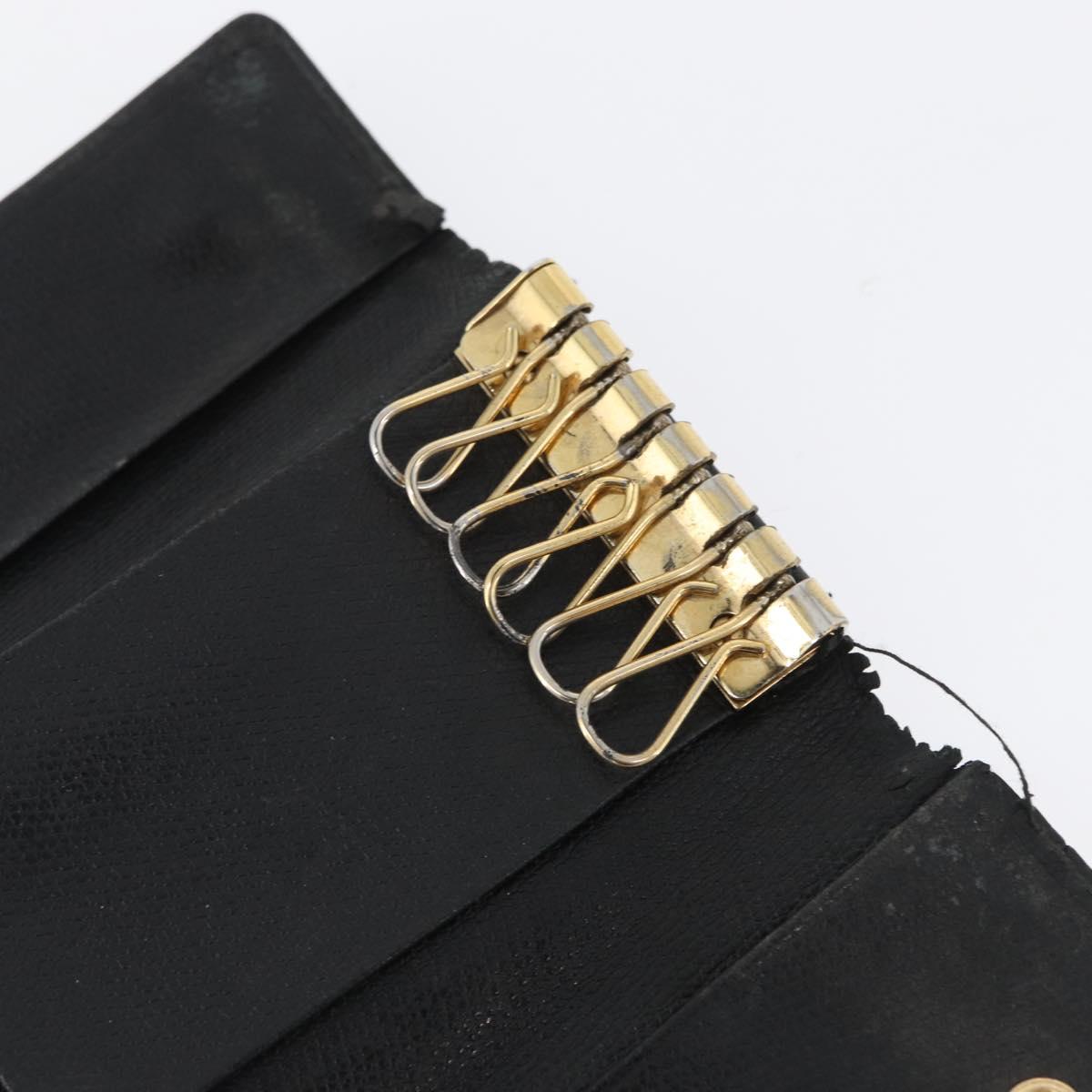 CHANEL Key Case Leather Black CC Auth 172555