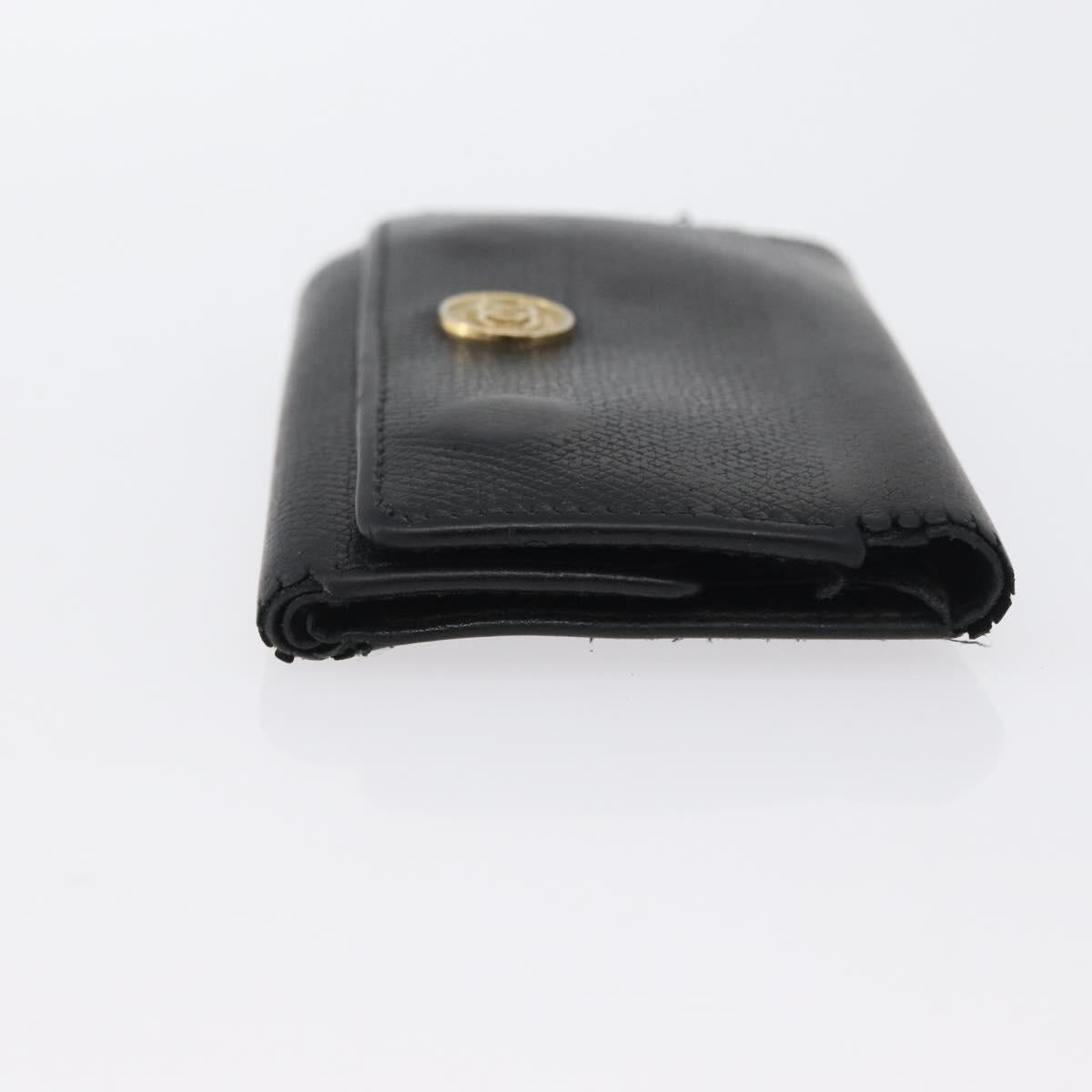 CHANEL Key Case Leather Black CC Auth 172555