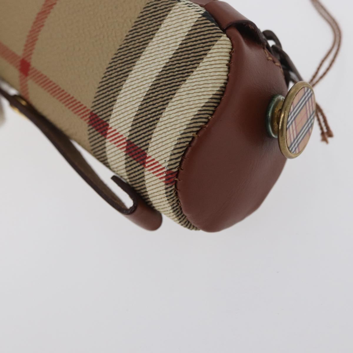 Burberrys Nova Check Golf Ball Case PVC Beige Auth 172556V