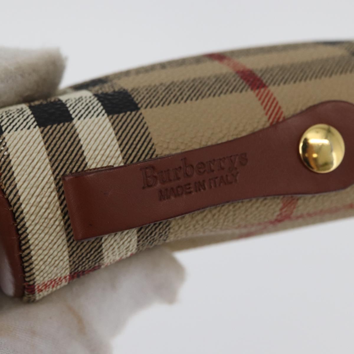 Burberrys Nova Check Golf Ball Case PVC Beige Auth 172556V