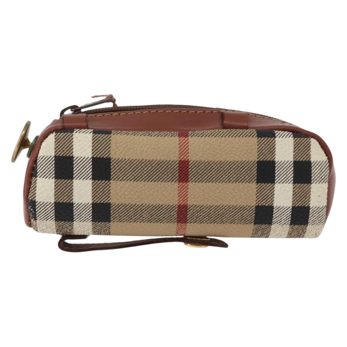 Burberrys Nova Check Golf Ball Case PVC Beige Auth 172556V