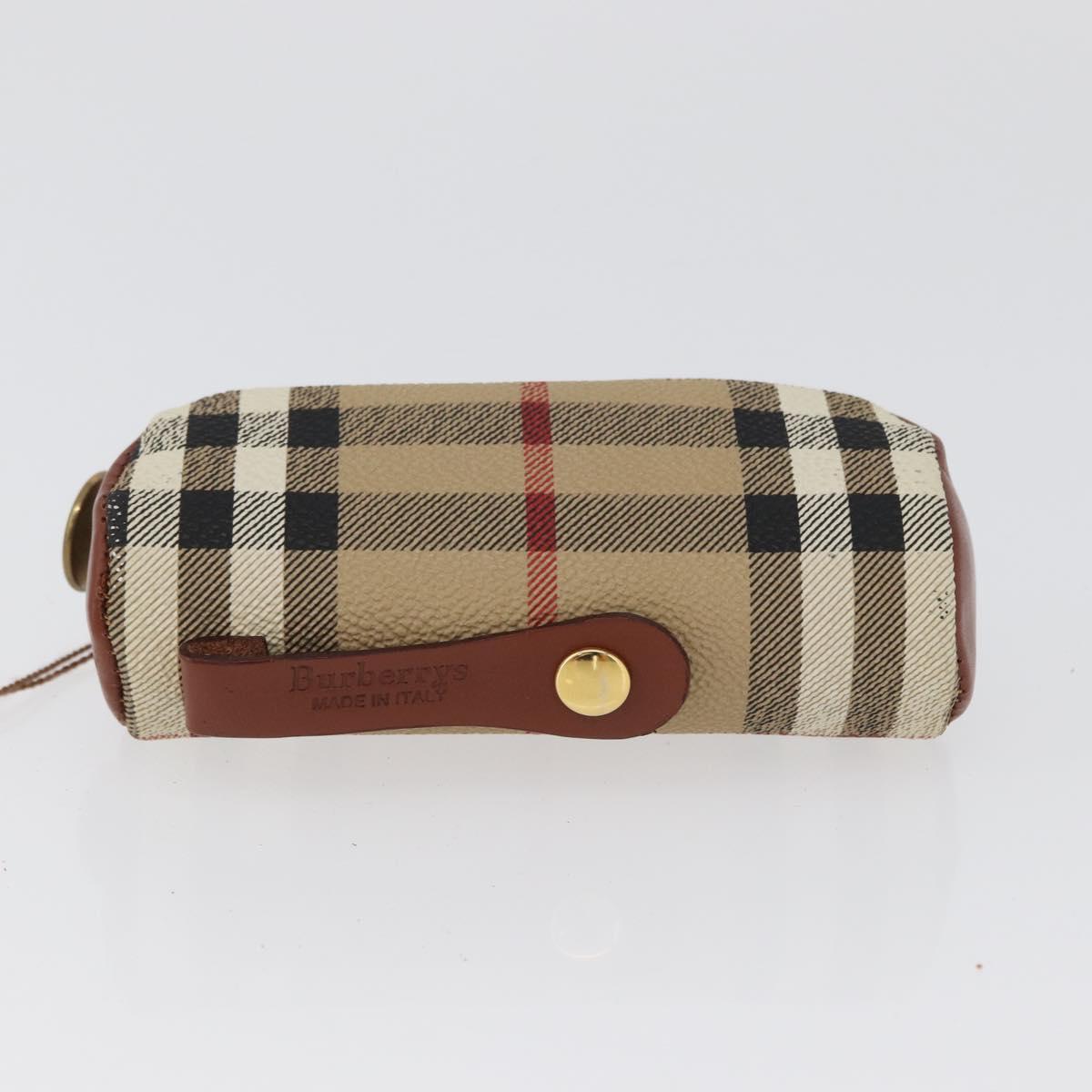 Burberrys Nova Check Golf Ball Case PVC Beige Auth 172556V