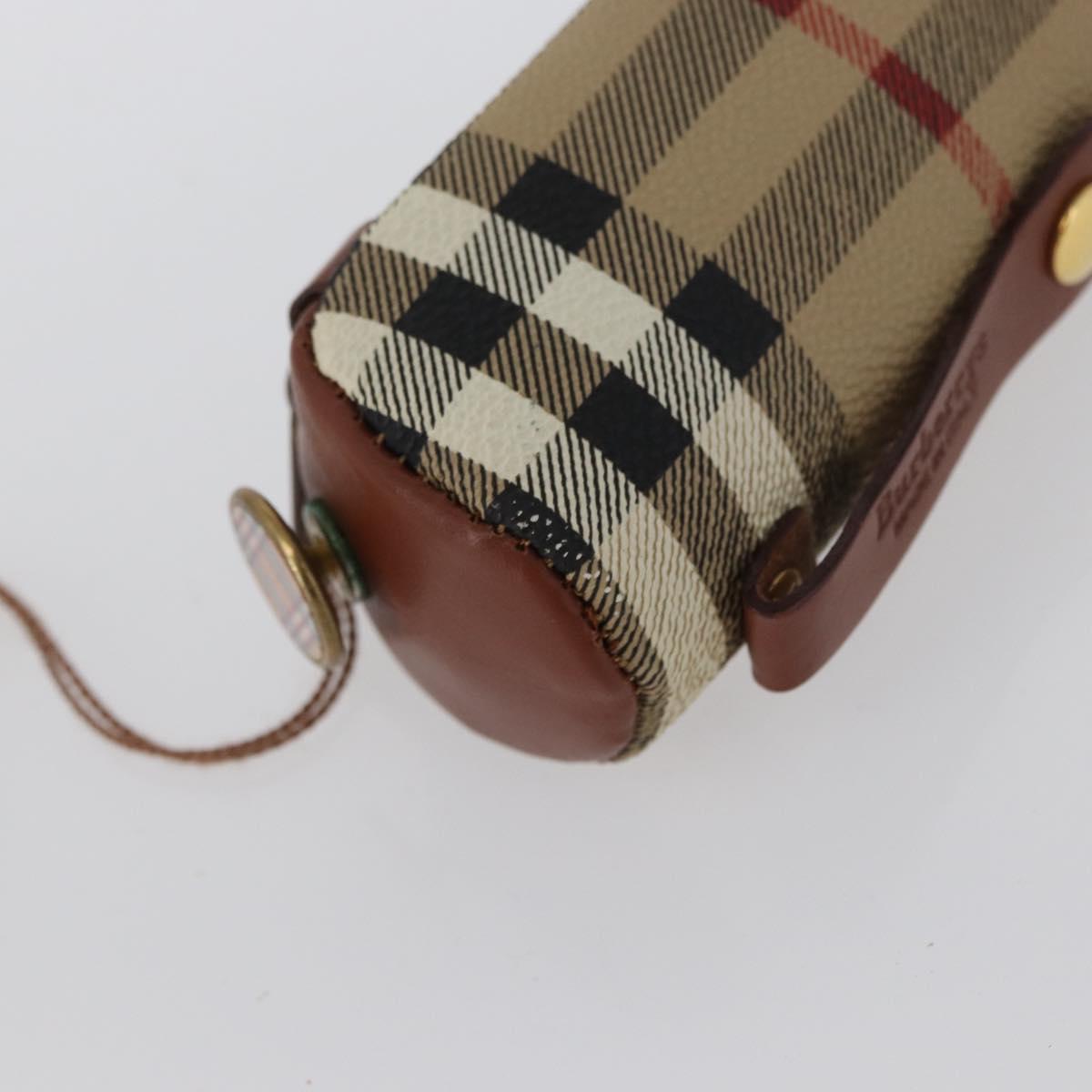 Burberrys Nova Check Golf Ball Case PVC Beige Auth 172556V