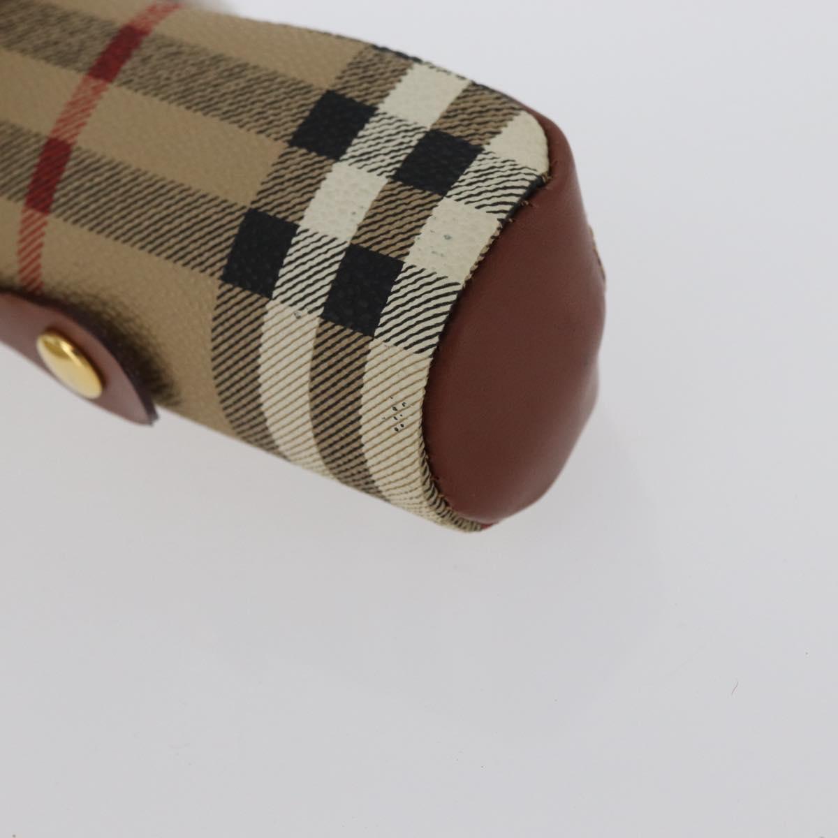 Burberrys Nova Check Golf Ball Case PVC Beige Auth 172556V