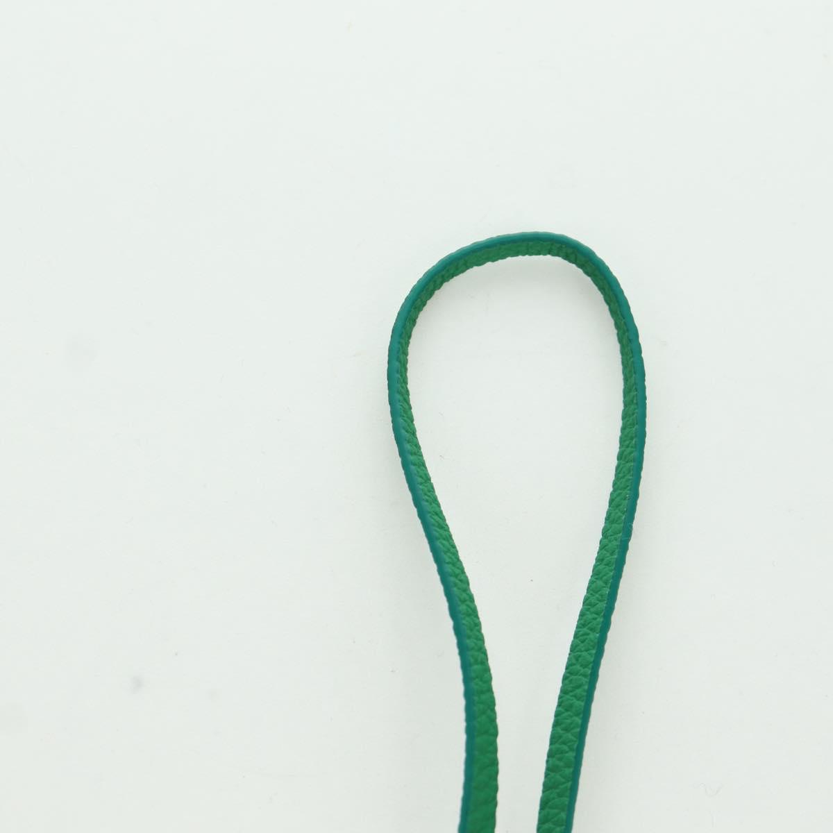 Salvatore Ferragamo Gancini Hugs Bag Charm Leather Green Silver Auth 172557M