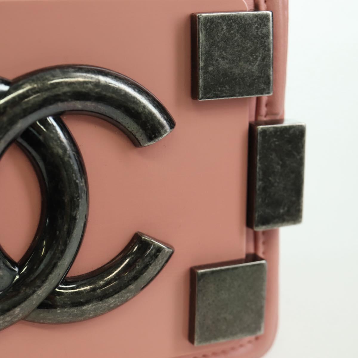 CHANEL Matelasse Lego Boy Chain Shoulder Bag Lamb Skin Pink CC Auth 172559SAM