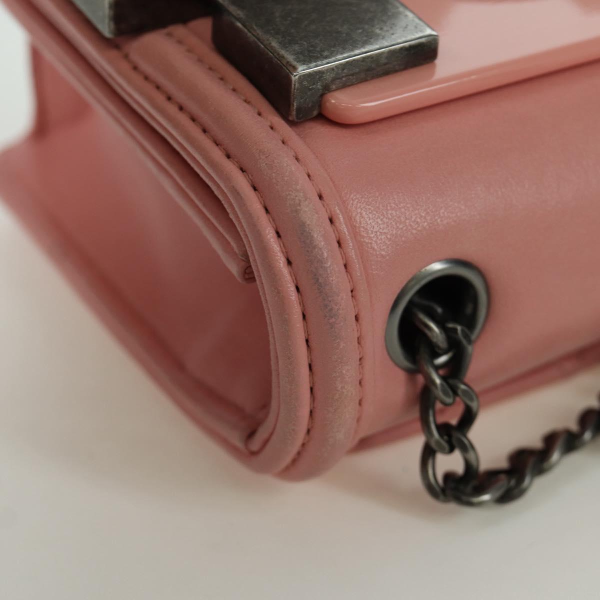 CHANEL Matelasse Lego Boy Chain Shoulder Bag Lamb Skin Pink CC Auth 172559SAM